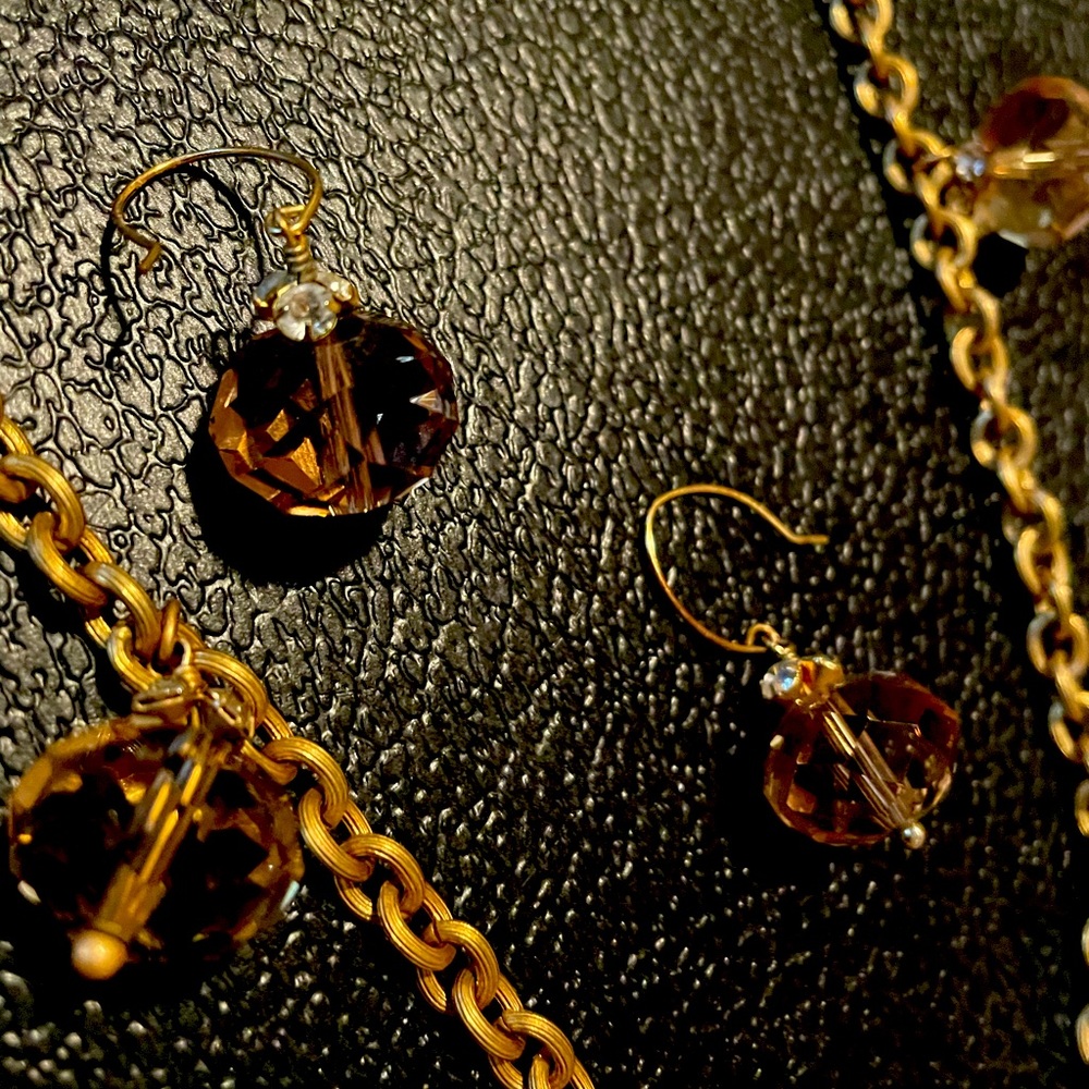 Stella & Dot Delicate drop earrings and necklace